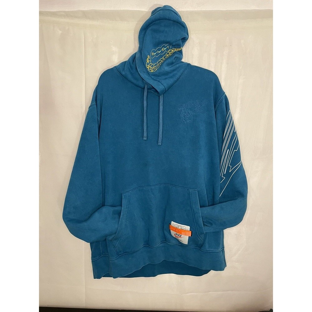 Nike Sportswear Club Fleece  Size XL Worn In Stand Out Hoodie Blue dc2726-301